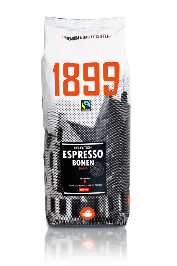 Een 1899 Espressobonen Selection pak met het Coevorden Arsenaal in halftone